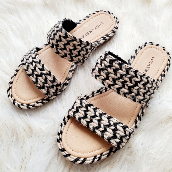 Lucky Brand "Decime" style double-strap slip-on sandals - Picture 2 of 5